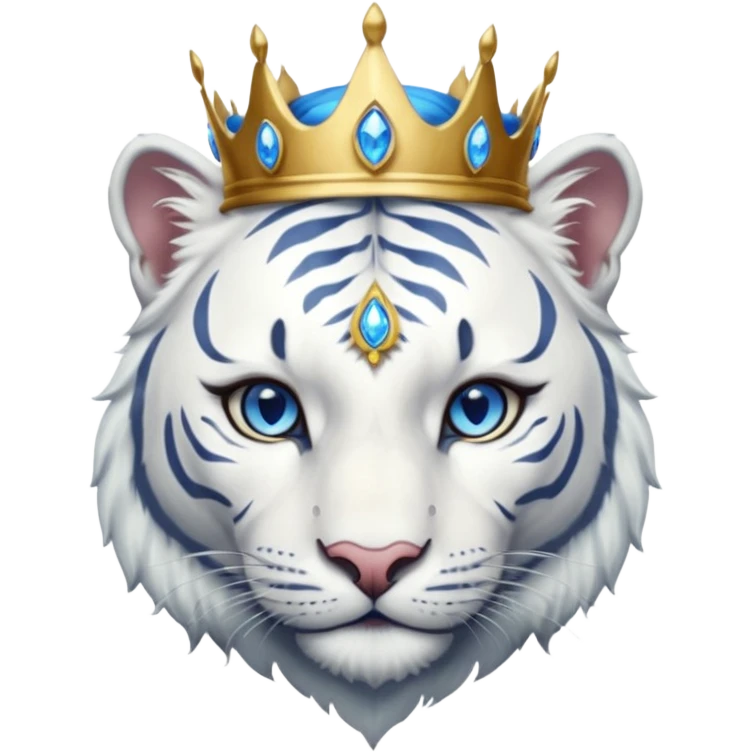ESO Female white tiger khajiit leader of the umbral rose, blue eyes, blue 'third eye' gem, something symbolizing leadership ruling emoji