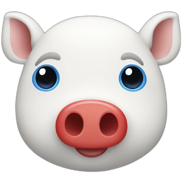 white blue red pig face emoji