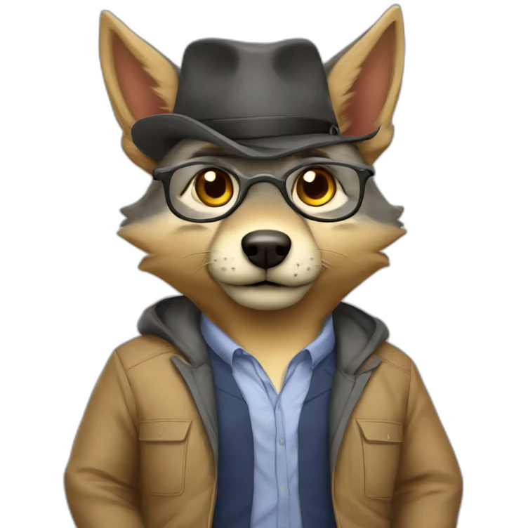 Fat Jackal whit teacher outfit emoji