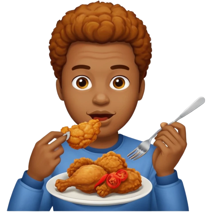 Black person chicken emoji