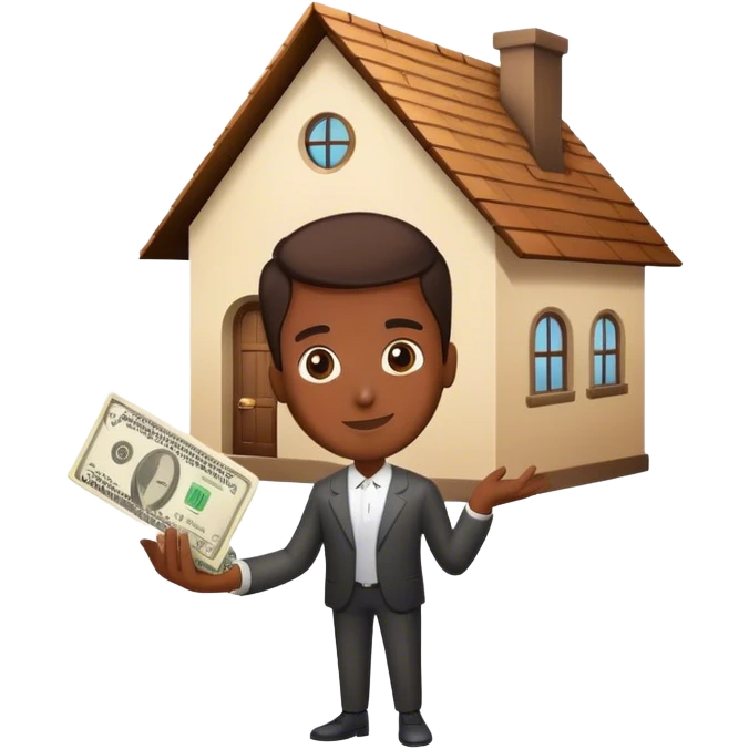 house in one hand money in another emoji