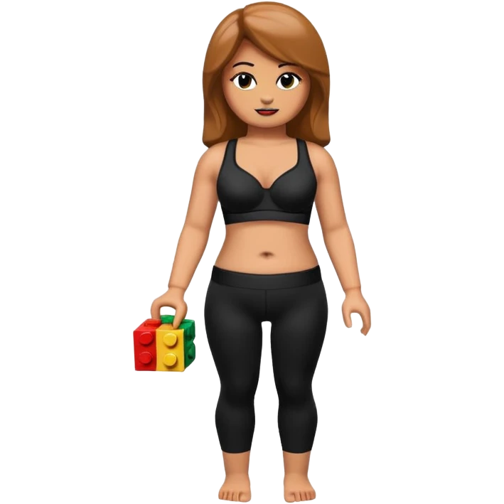 legging brassière noir gonflé ventre femme lego emoji