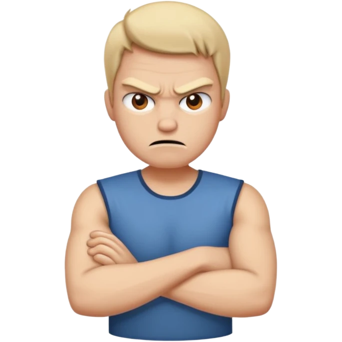 Mad face with folding arms emoji