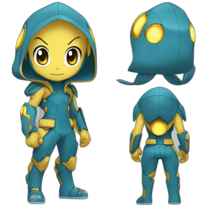 chibi cyber pokemon full body emoji
