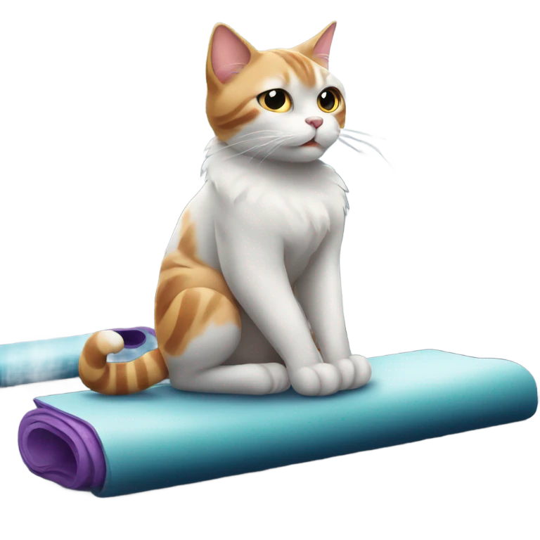 cat makes sport at gym emoji