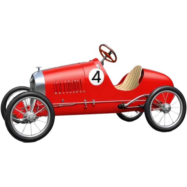 1934 Alpha Romeo racing retro cyclekart with advanced suspension and steering system  emoji