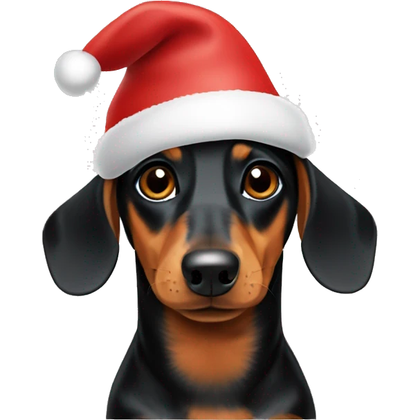 Dachshund christmas hat emoji