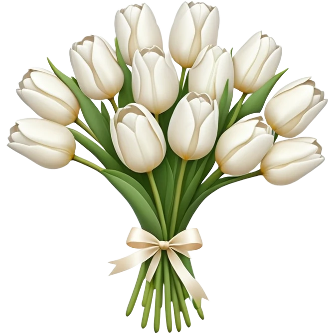 white tulip bouquet  emoji
