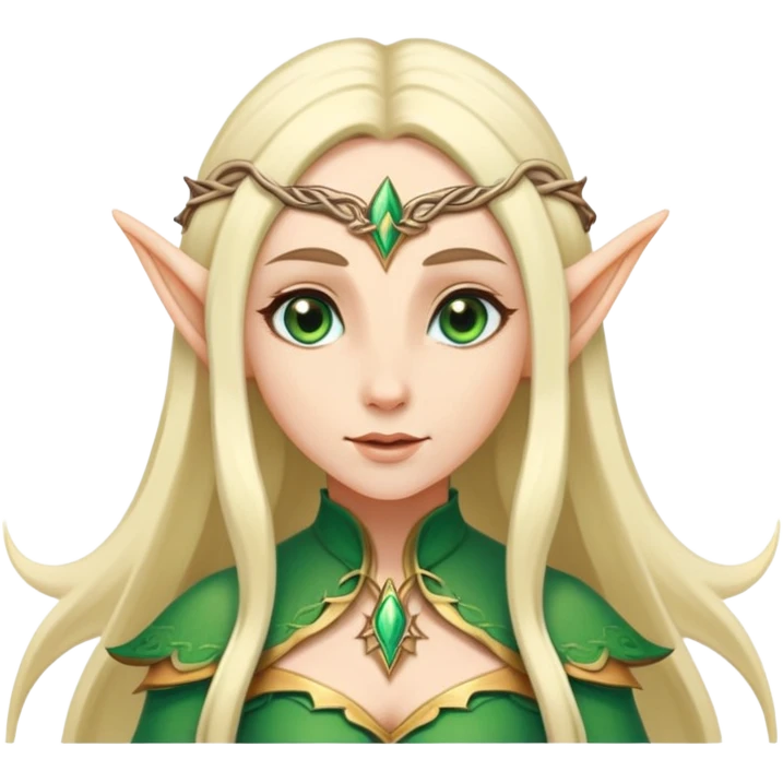 female elf with long hair and pointy ears emoji