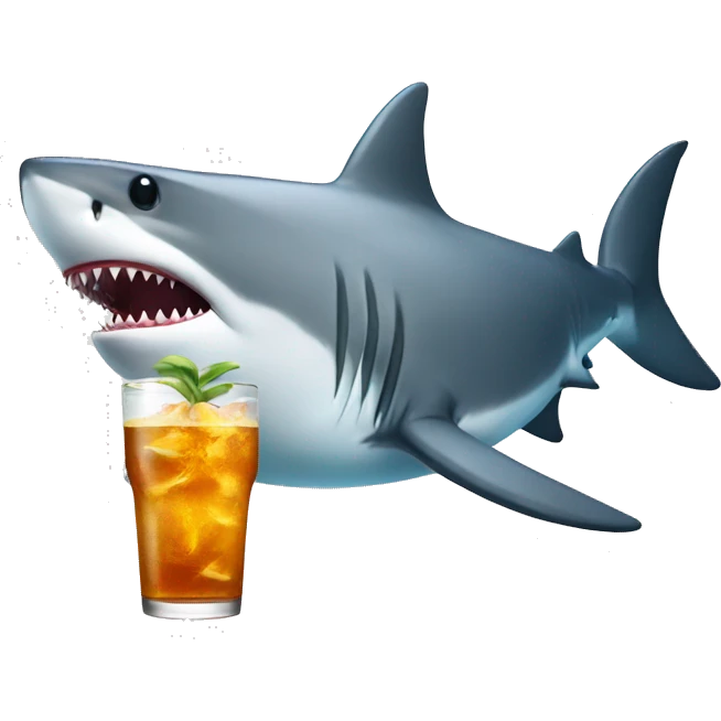 Shark with drink  emoji