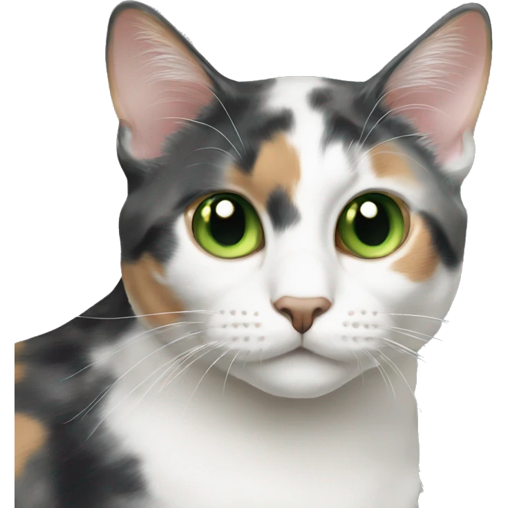 Dilute calico cat green eyes emoji
