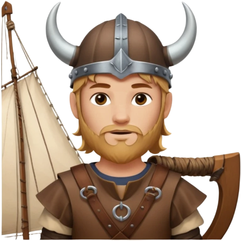 Young viking sailor on ship deck emoji