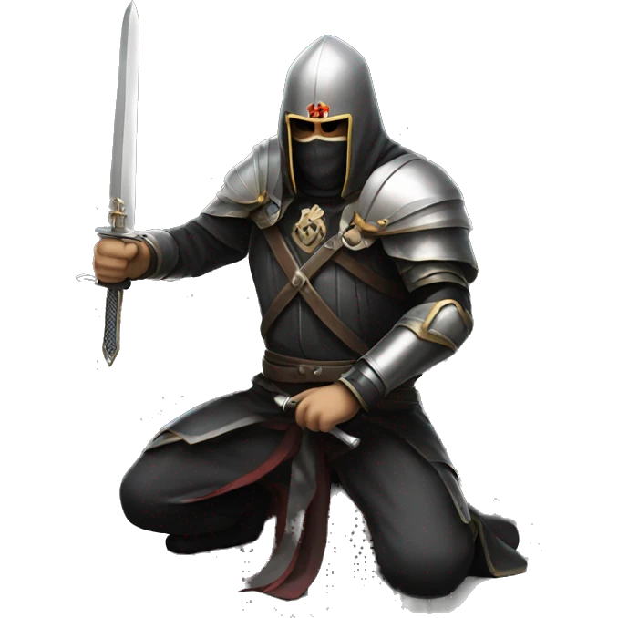 night templar on one knee with sword emoji