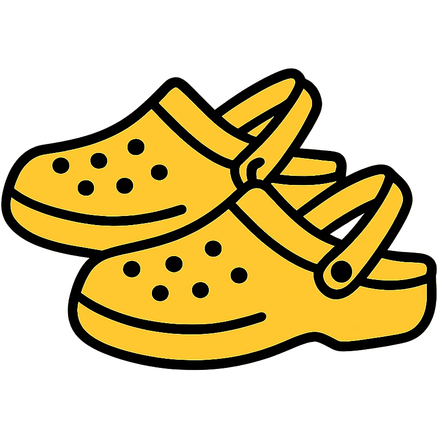 a pair of crocs shoes emoji