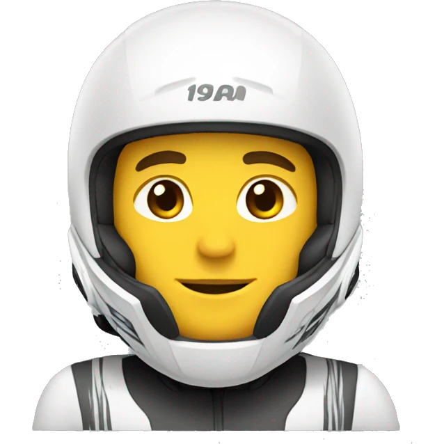 racer white male with a helmet emoji