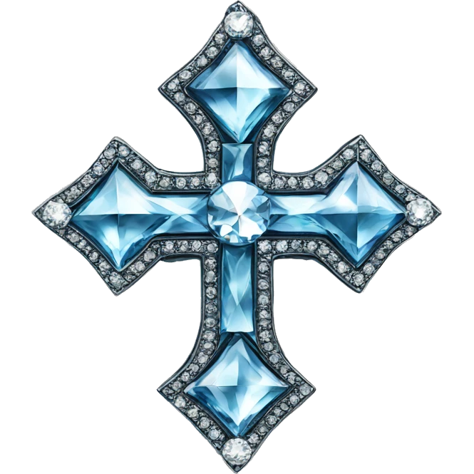 Christian cross of diamonds emoji