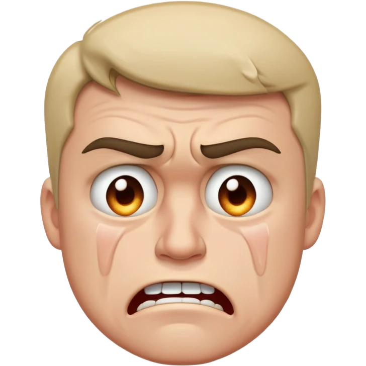 An angry crying man emoji