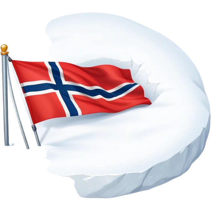 Norweigan flag on snowy ground  emoji