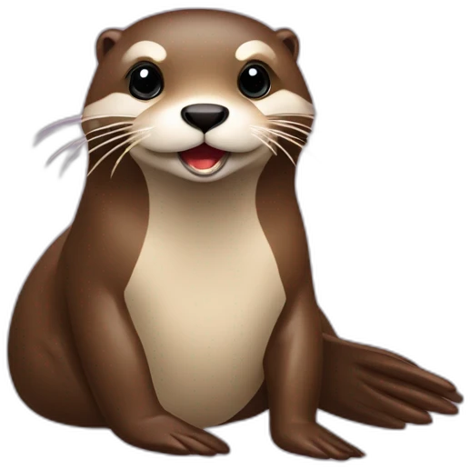 Loutre sur canard qui crache emoji