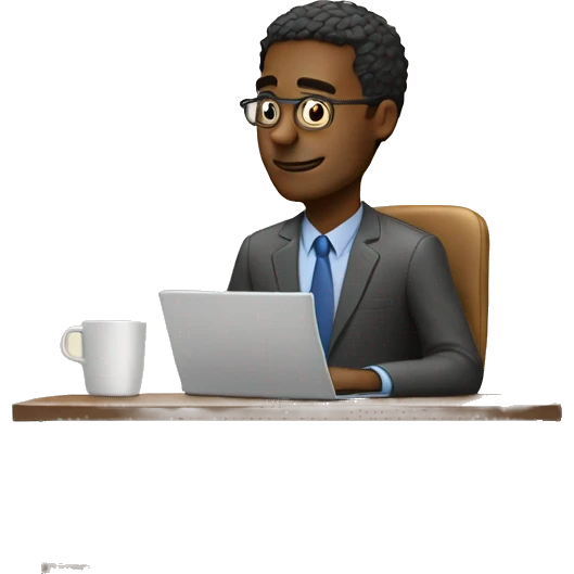 man in front notebook giving a break emoji