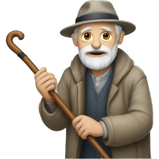 old man with cane and 𓂸𓂸𓂺𓂺	𓂹
 emoji
