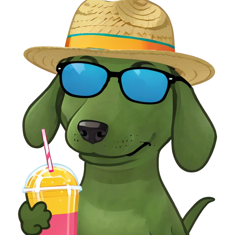 Dachshund with slushy emoji