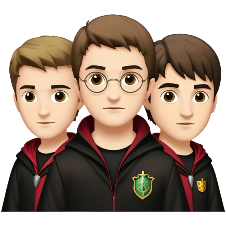 Harry Potter, Cedric Diggory, and Viktor Krum as Triwizard champions emoji