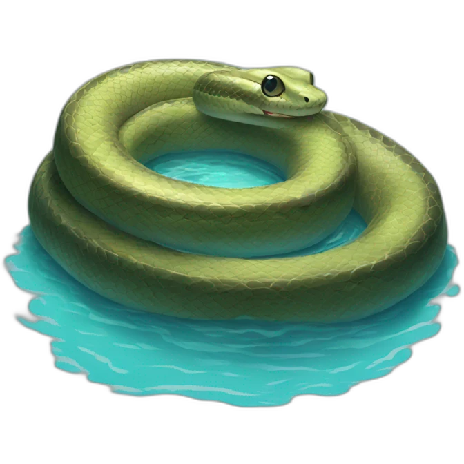 Big snake chilling in Whirlpool emoji