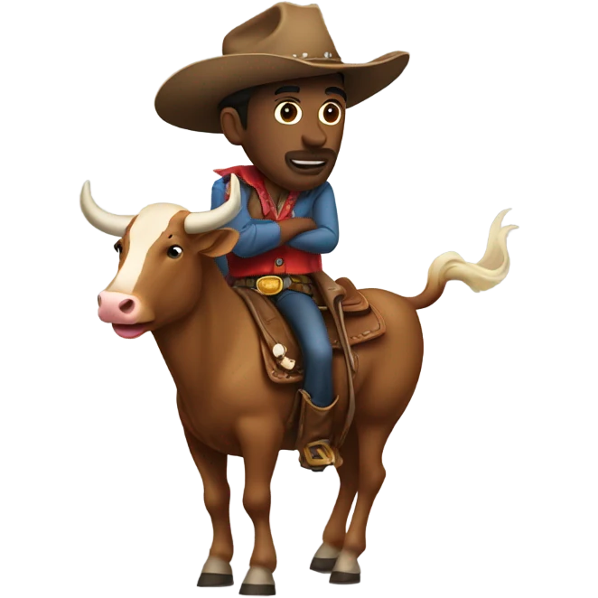 Cowboy riding a bull emoji