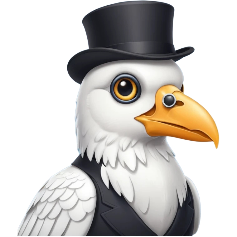a white crow with a monocle emoji