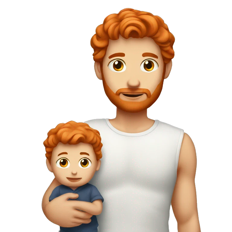 red haired male with baby emoji