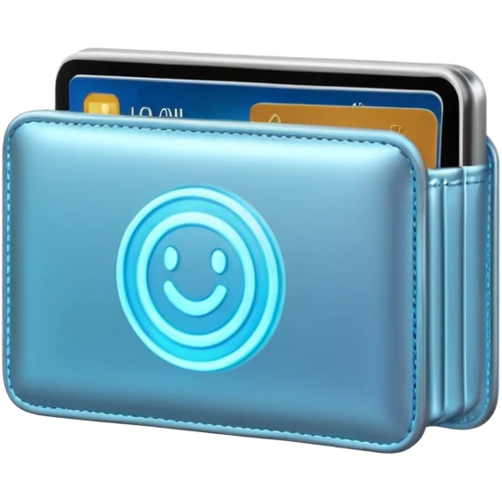 hologram wallet, glowing, futuristic emoji