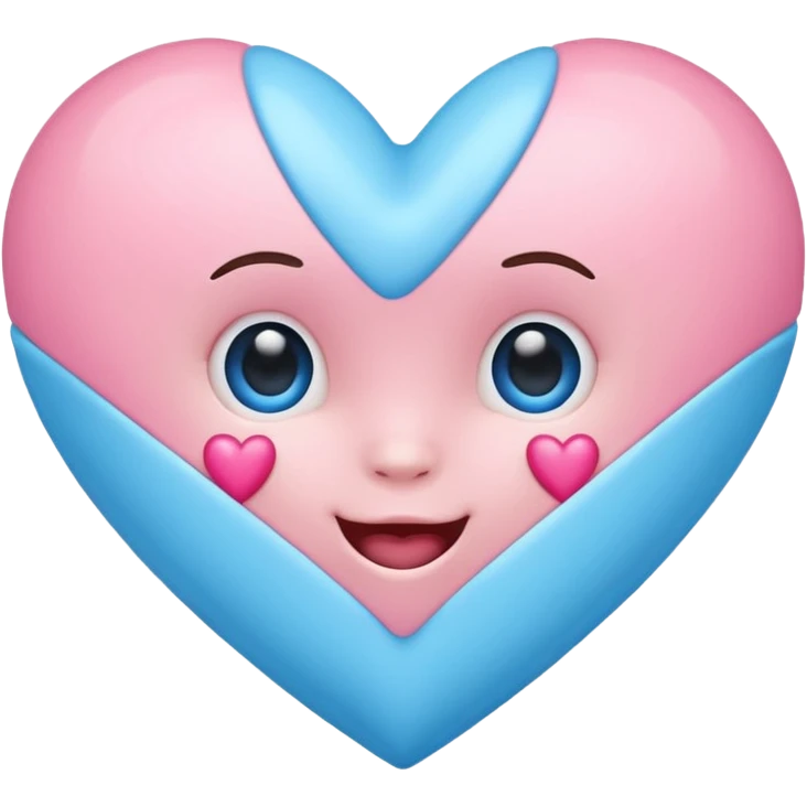 Emoji heart blue and pink baby shower emoji