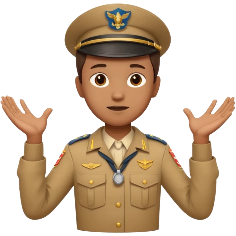 “Emoji-style person in a scout uniform making a balancing gesture with both hands emoji