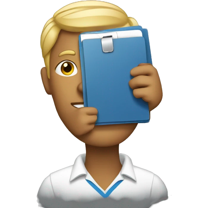 Man carry clipboard document emoji
