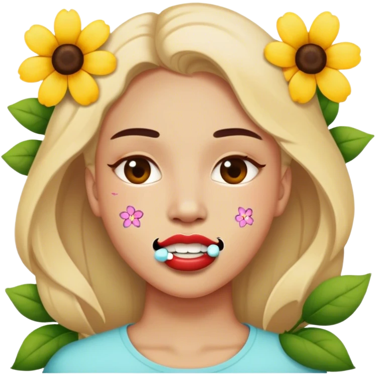 mouth and words beauty flowers  emoji