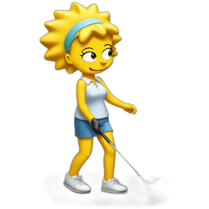Lisa Simpson playing golf emoji