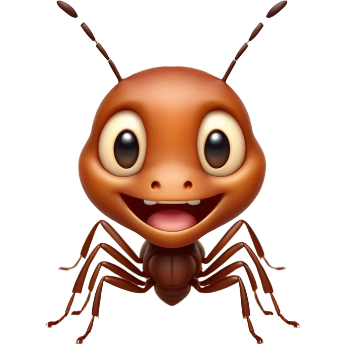 Cinematic Cheeky Ant Portrait Emoji, Head tilted dramatically with an exaggeratedly shocked expression, featuring a diminutive, agile body with wide, comically expressive eyes full of playful disbelief and subtly animated antennae, Simplified yet hilariously expressive features, highly detailed, glowing with a slightly sassy earthy glow, high shine, dramatic yet playful, stylized with an air of cheeky insect mischief, soft glowing outline, capturing the essence of a meme-worthy ant that looks ready to scurry its way into viral fame! emoji