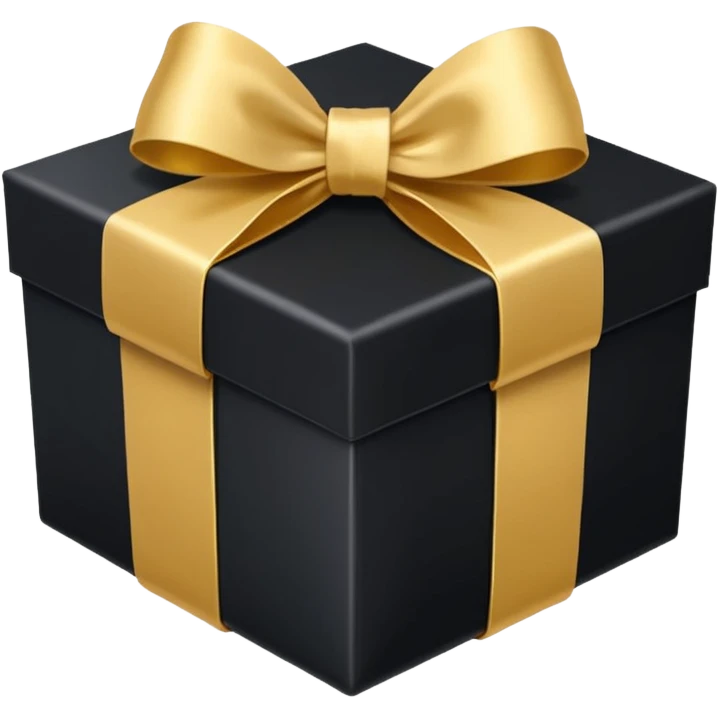 black gift box gold ribbon emoji