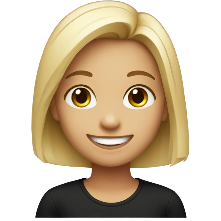 smiling girl in black shirt emoji