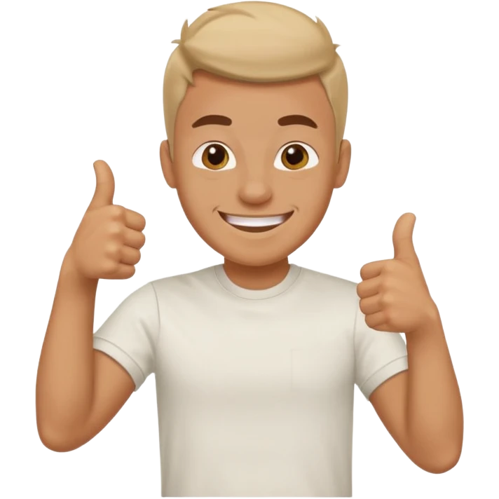 Buat gambar those bad tings guy dari sml yg sedang senang dan berikan jempol emoji