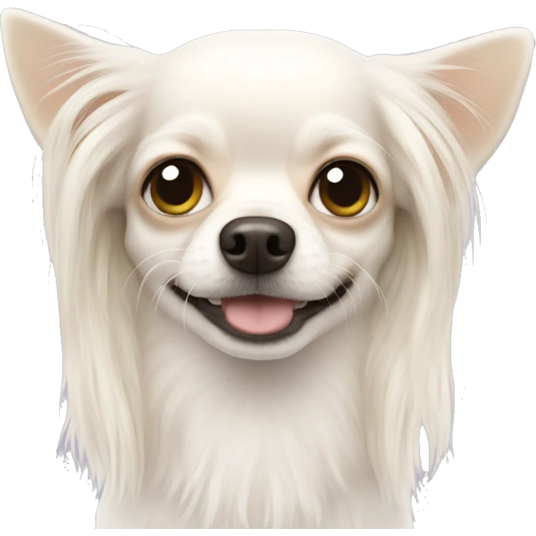 White chihuahua with longer hair emoji