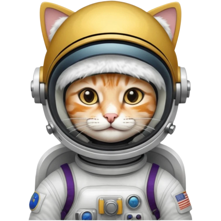 helmet closed Astronaut rides cat emoji