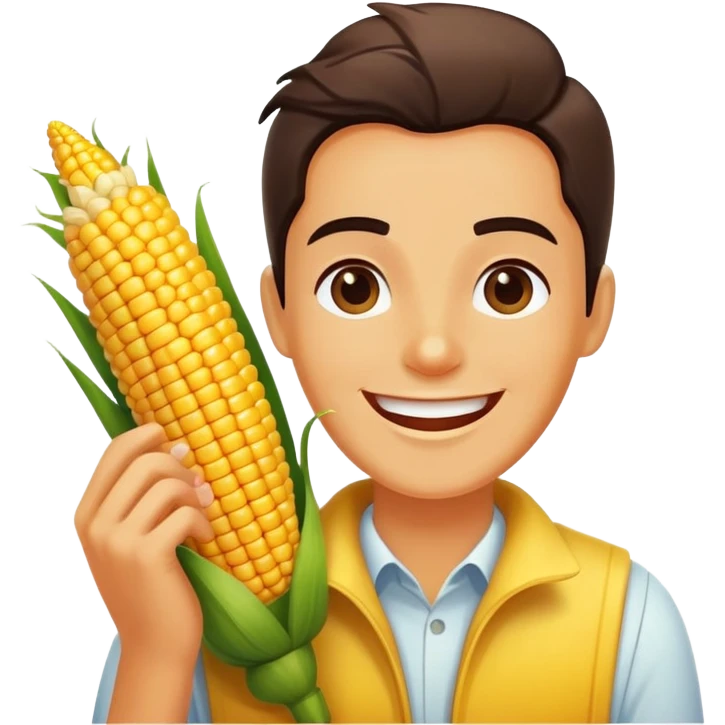 Corn on a cob person that just ate a big meal emoji