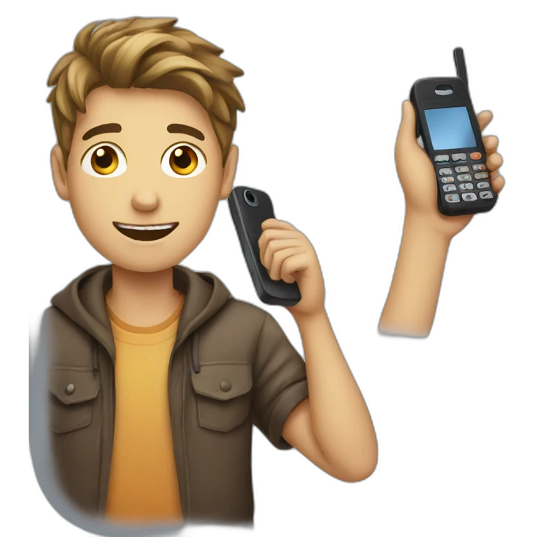 Boy with  phone emoji