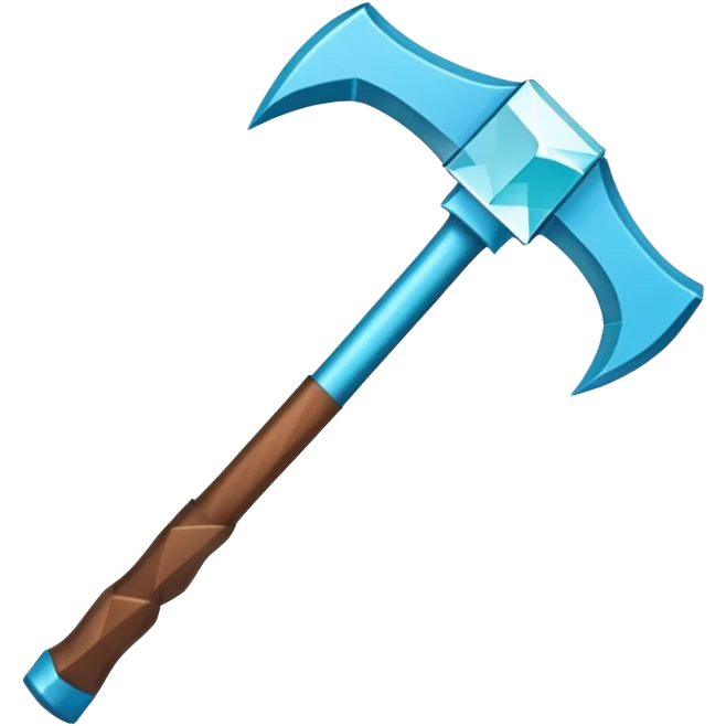 Minecraft diamond pickaxe with brown handle emoji