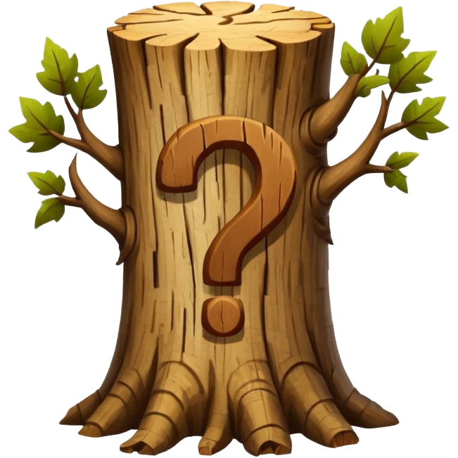 Tree Trunk with a question mark shape emoji