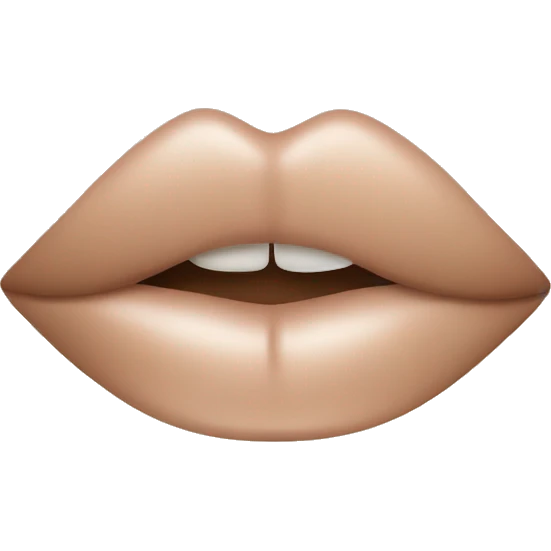 Lips with nude color emoji