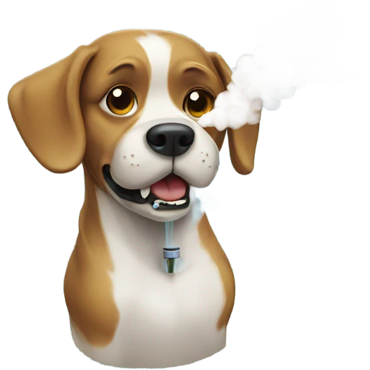 Vaping dog emoji