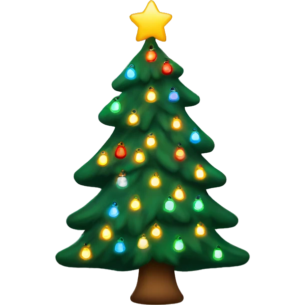 Christmas tree with many lights emoji